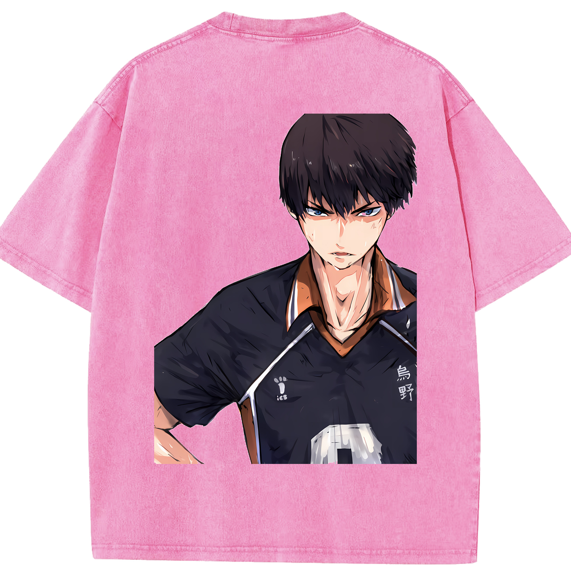 （画像用） ハイキュー!! Haikyu!! 綿100% ヴィンテージ風 半袖Tシャツ（背面プリント）